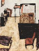 Egon Schiele Schieles Wohnzimmer in Neulengbach oil on canvas